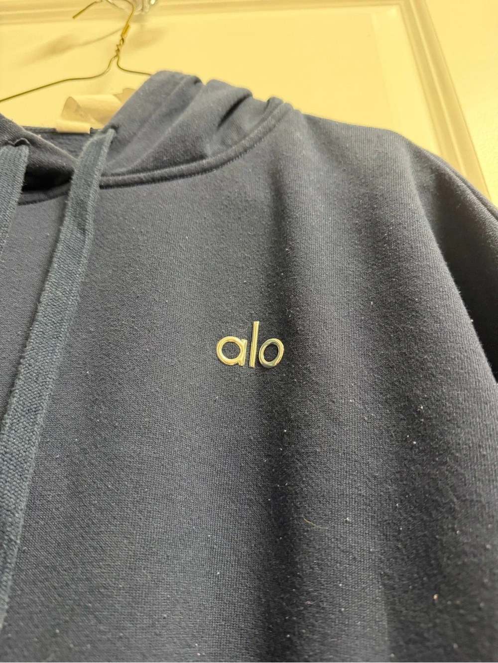 ALO Yoga ladies Navy Hoodie with Subtle Logo